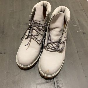 Timberlands gray junior boots.
